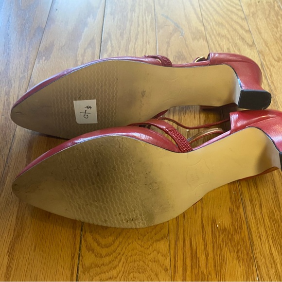 Vintage Ros Hommerson Red Leather Heels Size 9 - Picture 11 of 11